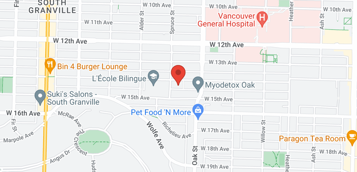 map of 1001 1088 W 14TH AVENUE